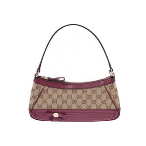 Gucci GG Mayfair shoulder bag Burgundy Red leather trim bow